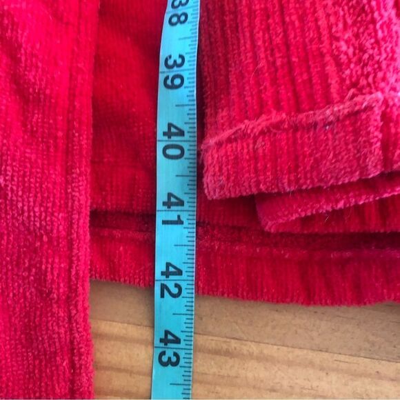 VTG 90s Bill Blass Mens One Size Heavy Terry Cloth Towel Belted Bath Robe Red - Picture 8 of 8